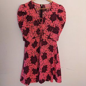 Kate Spade New York - Pink Floral Knee-Length A-Line Dress